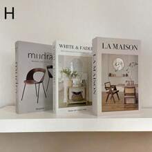 3 Peças Decoração de Livro Falso Dobrável Moderna, Estante de Livros Decorativa Minimalista Ornamento de Mesa