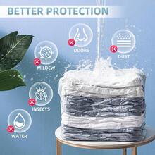 6 Pack Vacuum Storage Bags Cube Combo 3 Jumbo+3 Medium Vacuum Seal Bags For Clothing Bedding Blanket Space Saving Closet Organization - Kem - Xem 7