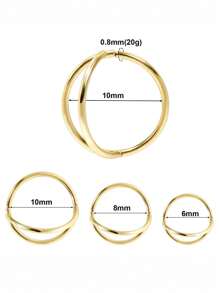 2/3件/套 简约金色鼻环，男女通用