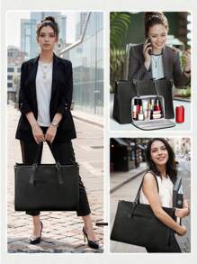 MATEIN 15.6 Inch Laptop Tote Bag For Women With Insulated Lunch Compartment, PU Leather Large Handbag With USB Port, Leakproof Food Pocket And Organizer For Teachers Nurses Office Moms Work Travel, Convertible Shoulder Bag Fits Laptop Lunch Essentials, Soft Flexible Daily Bag For Commute Back To School College Gift