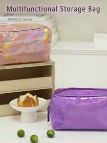 Laser Cosmetic Bag, Toiletry Bag, Cosmetic Storage Bag, Portable Travel Cosmetic Bag, Cosmetic Tool Kit, Coin Purse, Multi-Functional Storage Bag,Large Capacity Toiletries Organiser,Stylish Design, Portable And Versatile