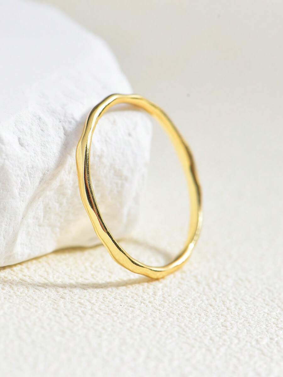 1 pieza Anillo de plata de ley S925, adecuado para apilar en verano, ideal para regalos de vacaciones y cumpleaños, diseño unisex, regalo de joyería para amigos y parejas