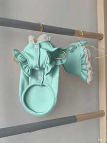 2件套宠物T恤和帽子套装，猫和小狗公主装，双腿户外防晒服，春夏季宠物上衣