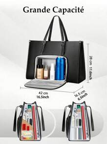 MATEIN 15.6 Inch Laptop Tote Bag For Women With Insulated Lunch Compartment, PU Leather Large Handbag With USB Port, Leakproof Food Pocket And Organizer For Teachers Nurses Office Moms Work Travel, Convertible Shoulder Bag Fits Laptop Lunch Essentials, Soft Flexible Daily Bag For Commute Back To School College Gift
