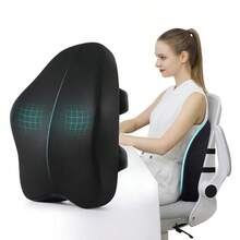 Lumbar Support Pillow For Office Chair With 2 Belts Memory Foam Lumbar Pillow Back Support Pillow For Car, Computer, Gaming Chair Memory Foam Back Cushion