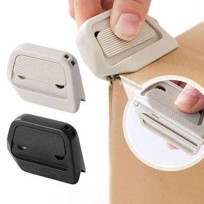 新款自动伸缩安全开箱刀，便携式剪刀，迷你便携式陶瓷开箱刀，磁性陶瓷刀片 - 防锈、防刮、防滑手柄 - 便携式多功能工具，适用于包装和胶带切割 - 办公、DIY手工、送货、露营必备 - 设计紧凑、可靠、手感舒适，也适用于学校用品、家居装饰、返校必备、圣诞装饰