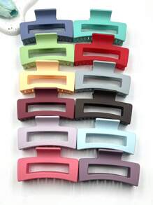 1/4/8/10 Stücke zufällige Farbe 10,75 cm große quadratische leichte Kunststoff Haarspangen, modisches vielseitiges Design, eleganter minimalistischer Stil, einfarbige Haaraccessoires geeignet für den täglichen Gebrauch, Outdoor Strand Reisen, Lässig, Party, Pendeln, Urlaub, Frisur, Gesichtwaschen, Baden, Make-up, Outfit Kombinieren, Kopfbedeckung, Accessoires, Modische Haarklammern