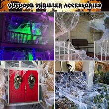 1pc Colorful Spider Web Stretch Super Elastic Spider Cotton Web Fake Spider Halloween Decoration