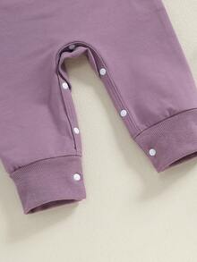 1st Birthday Outfit Baby Boy Girl Jumpsuit Cute Embroidery Long Sleeve Romper Bodysuit One Year Old Birthday Clothes - 紫色 - 查看 5
