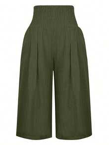 Pantalones casuales cómodos de 3/4 para mujer, nuevo estilo europeo y americano de verano - Verde - Ver 3
