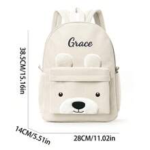 1pc Customized Embroidered Corduroy Cute Cartoon Animal Kids Backpack, Can Embroider Your Own Name, Suitable For Boys, Girls, Kindergarten, Elementary School Students, Outdoor Travel, A Personalized Holiday Gift For Kids, Comfortable And Convenient, Also An Ideal Birthday Gift. - Multicolor - View 20