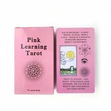 Pink Learning Tarot 10.3*6cm 78 Pcs Tarot Cards With Keywords Based On Rider Waite System - Multicolor - View 2