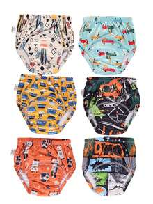 3pcs Toddler Potty Training Pants, Baby Training Underwear, Washable Diaper Covers, Infant Learning Pants, Breathable Cloth Diapers - Multicolor - View 2