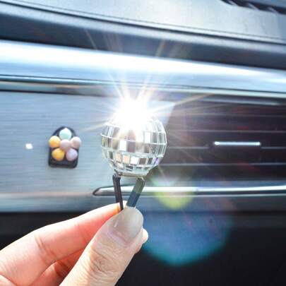 1 pièce Clip de sortie d'air de voiture à boule disco rétro, décoration de sortie d'air de voiture