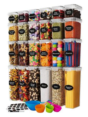 Bocal de conservation alimentaire en plastique PP, boîte de rangement multifonctionnelle. Organisateur de bac à légumes pour réfrigérateur, bocal de stockage alimentaire transparent pour la cuisine. Bocal de conservation pour la maison, la fête et Noël.