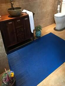 1pc Hollow Design, Outdoor Commercial Bathroom Anti-Slip Mat, Thickened Entrance Kitchen Floor Mat, Bathroom Shower Room Toilet Non-Slip Pad - Blue - View 6