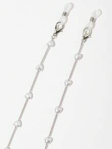 1条时尚心形珍珠眼镜链，时尚可爱硅胶防滑眼镜挂绳，眼镜带，也可作口罩挂绳使用 - 彩色 - 查看 6