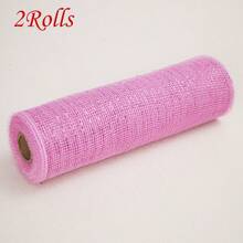 1/2 Rolls Deco Mesh Ribbon - 10inch X 30 Feet Each Roll Metallic Foil Mesh Ribbon For Wedding, Birthday,Halloween, Thanksgiving, Christmas, New Year DIY Gift Decorationand Home Decorating