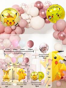 pokemon Pokemon Pikachu Arch Balloon Theme Set, Birthday Theme Balloon Set, Party Event Decoration, Wedding Birthday Decoration, Wedding Ceremony Decoration, Balloon Chain, Party Supplies, Party Balloons Christmas, Halloween, Festival Supplies, Festival Decorations, Thanksgiving, Back-To-School Season, Autumn And Winter