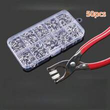 50/100 piezas Kit de botones a presión de metal vibrantes y duraderos con alicates, adecuado para principiantes y profesionales para manualidades DIY, ropa, bolsos, suministros de costura