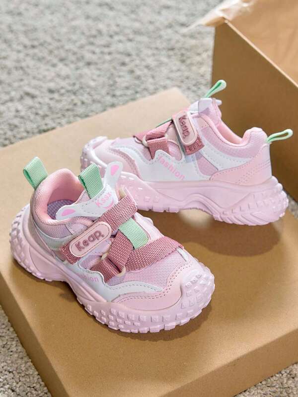 1 paar unisex mesh wikkel- en klittenbandontwerp instappers, casual anti-kick en antislip babysportschoenen