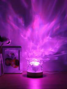 1 Packung C-förmige runde Nachtischlampe mit Kristall, kreative Nachttischlampe mit rotierendem Wasserrippeneffekt, Flammen-Atmosphärenleuchte mit 16 Farben und Fernbedienung, Schlafzimmer RGB Fernbedienungs-Nachtlicht mit rotierendem Wasserrippendesign, geeignet für Kinderzimmer, Schlafzimmer, Flur