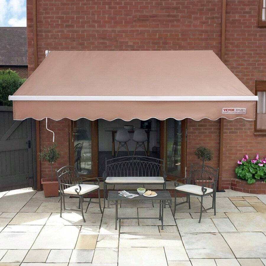 Patio Awning Retractable 8' X 7' Awning Sunshade Shelter With Crank Handle - asPic - Xem 1