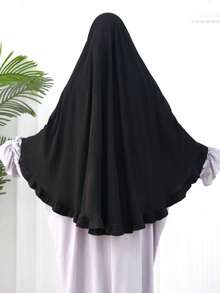 1 Stück Rüschen Hijab Khimar und Abaya Jilbab Kleid, Premium Jilbab Muslimisches Gebet Kopftuch für Frauen, Islamische Kleidung Khimar klassisch vielseitig für jede Abaya Robe oder Muslimische Robe Schleier Hijab, Strand, Urlaub - Verschiedenfarbig - Übersicht 13