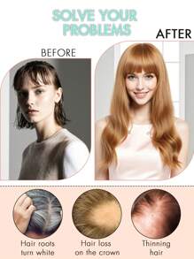 Aplique de Cabelo Humano com Franja Loira Reta para Cabelos Finos, Multiuso e Unissex, Clipes de Cabelo para Estilizar e Dar Volume, Acessório Versátil de Cabelo Humano