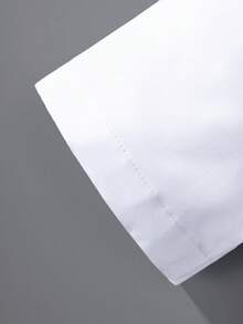 Młodzieżowa klasyczna, swobodna, szkolna, biała, krótka, formalna koszula dla chłopców, odpowiednia na uroczystości, spotkania, występy - Biały - Zobacz 6