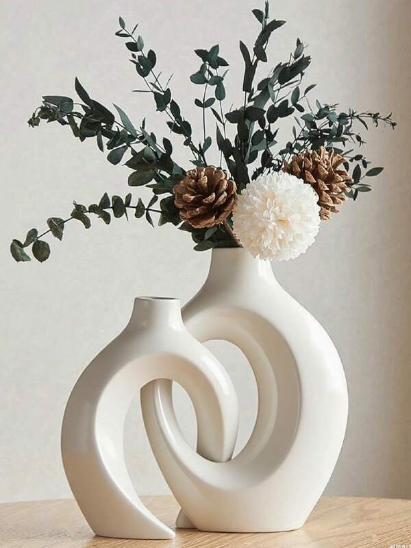 2 pièces/1 set Vase de couple, vase à câlin, décoration d'étagère, décoration de table de bureau, de chambre à coucher, de salle à manger, décoration de café, vase à fleurs artificielles, décoration de la maison