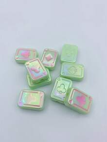 10 chiếc ngẫu nhiên phong cách mới đầy màu sắc nhỏ giọt dầu chơi bài Acrylic sơn UV lỗ trung tâm hạt phụ kiện trang sức tự làm, thích hợp cho dây đeo điện thoại, bút và trang trí - Nhiều màu - Xem 12