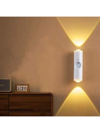 New Magnetic Wand Verlichting Rechargeable Night Light, Slimme Motion Sensor Self Adhesive Hillside Dual Cat Eye Atmosphere Lamp Stairs, Indoor, Outdoor, Balcony view 3