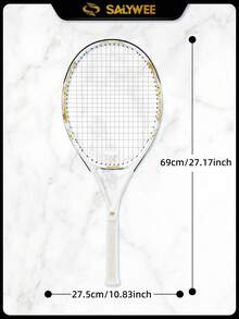 SALYWEE [Golden Dragon] Carbon Composite Tennis Racket | 50-60lbs Tension G2 Grip | Chinese Dragon Art Black/White Styles | Balanced Control & Power | Cultural Design Racket | Free Grip & Bag