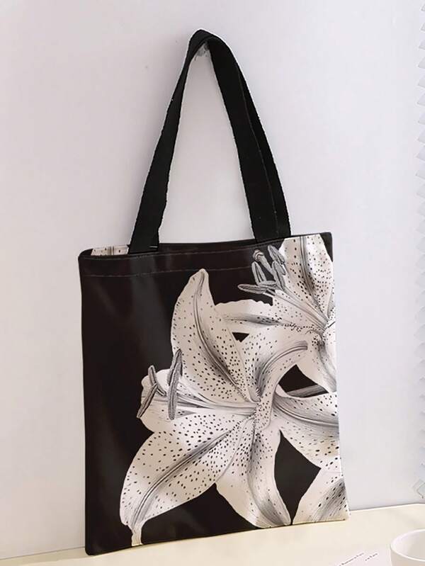Sac à main d'épaule imprimé motif chat, double face. Sac de plage décontracté de grande capacité, réutilisable. Sac à main d'épaule décontracté en canevas de grande capacité pour femmes, sac de courses imprimé
