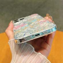 Funda para teléfono con diseño floral (1 unidad), protectora, ideal para phone Plus, X, XR, XS, 11, 12, 13, 14 y 15 Pro. - transparente - Ver 2