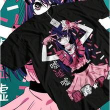 Oshi No Ko T-Shirt Ai Hoshino Waifu Girl Call Of The Night Anime Shirt All Size - 黑色 - 查看 1