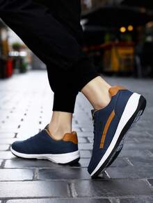 Men's Sneakers Sports Casual Shoes PU Leather Outdoor Men Walking Shoes Four Seasons Soft Bottom