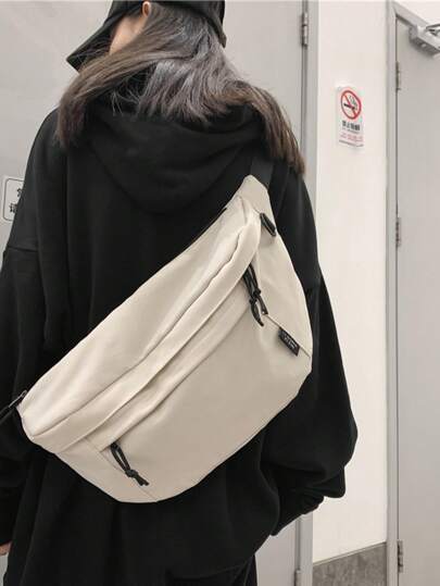 New Large-Capacity Breast Bag For Men And Women Ins Fashion Crossbody Bag Simple Versatile Sports Waist Bag Student Cool Shoulder Bag