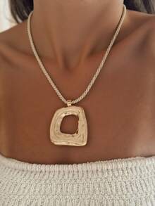 1 件女士优雅海星吊坠项链，适合日常和度假佩戴，海滩风格设计，四季配饰