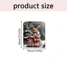 1pc/4pcs/6pcs/10pcs Christmas Series, Christmas Tree & Rabbit Pattern Printed Short Plush Chair Cover, Removable Short Plush Material Chair Slipcover, Chair Back Protector, Dining Chair Decor Cover, Suitable For All Seasons, Holiday Atmosphere Decoration Chair Cover, For Dining Room, Living Room, Home Chair Protection, With Back Protection, Applicable To Restaurant, Office, Living Room, Hotel And Home Decor - ZYBT-224 - View 4