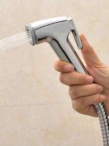 马桶坐浴盆水龙头黑色手持喷雾器不锈钢浴室手持坐浴盆喷雾器套装软管马桶自清洁淋浴喷头（黑色套装） - 黑色 - 查看 4