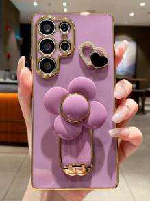 Flower Floral Spinner Phone Case, Electroplated Shockproof Luxury Protective Cover With Dust-Proof Holes Compatible With Samsung Galaxy S24 Ultra/S24 Plus/S24/S23 Ultra/S23 Plus/S23/S22 Ultra/S22 Plus/S22/S21 Ultra/S21 Plus/S21 FE/S23 FE/S20 Ultra/S20 Plus/S20 FE, OPPO A5x/C1 2 3 4 5 6 7 8 9/9 8 7 6 5 4 3 2 1, OPPO A1 2 3 4 5 6 7 8 9 9 8 7 6 5 4 3 2 1 Waterproof Anti-Fall Scratch Resistant