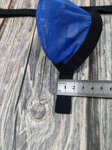 DomiGe 1 件性感内衣，蓝色弹力网眼低腰单肩带性感男士丁字裤