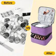 1pc Expandable Double Layer Nail Polish Bag Storage Bag, Multi-Color Large Nail Polish Storage Bag, Can Hold One Nail Art Lamp And 30 Bottles Of Nail Polish, Nail Polish Storage Bag With Nail Art Tool Storage Bag (Bag Only)Makeup Travel Toiletry Organizer Essentials Gifts Storage Zipper Accessories Nail - Multicolor - View 6
