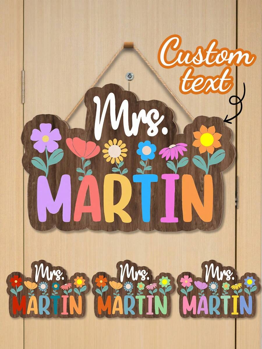 1 buah Papan Nama Guru Kustom yang Dipersonalisasi, Gantungan Pintu Selamat Datang Kelas dari Kayu, Dekorasi Kelas Kustom, Hadiah Apresiasi Guru untuk Sekolah, Kembali ke Sekolah - Unta - View 1