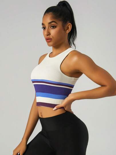 NcmRyu 1pc Seamless Fitness Yoga Pilates Training Running Dancing Sports Tank Top, Spring/Summer