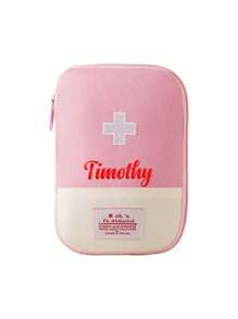 1pc Large-Capacity Medical Bag With Customized Name, Medicine Bag, Portable First Aid Kit, Medicine Storage Bag, Multi-Functional Storage Bag, Travel Medical Bag, Multiple Compartments For Easy Storage, Transparent Fixed Net, Easy To Find