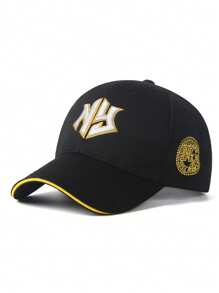 1 件男女通用休闲纯色字母刺绣棒球帽，涤纶后扣帽，适合户外活动和日常穿着