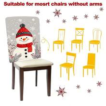 1pc/4pcs/6pcs/10pcs Christmas Series, Snowman & Snowflake Print Plush Chair Cover, Removable Short Plush Material Chair Slipcover, Chair Back Protector, Suitable For All Seasons, Holiday Decor Chair Cover For Dining Room, Living Room, Home, With Back Protection, Fit For Dining Room, Office, Living Room, Hotel And Home Decor - ZYBT-182 - View 9